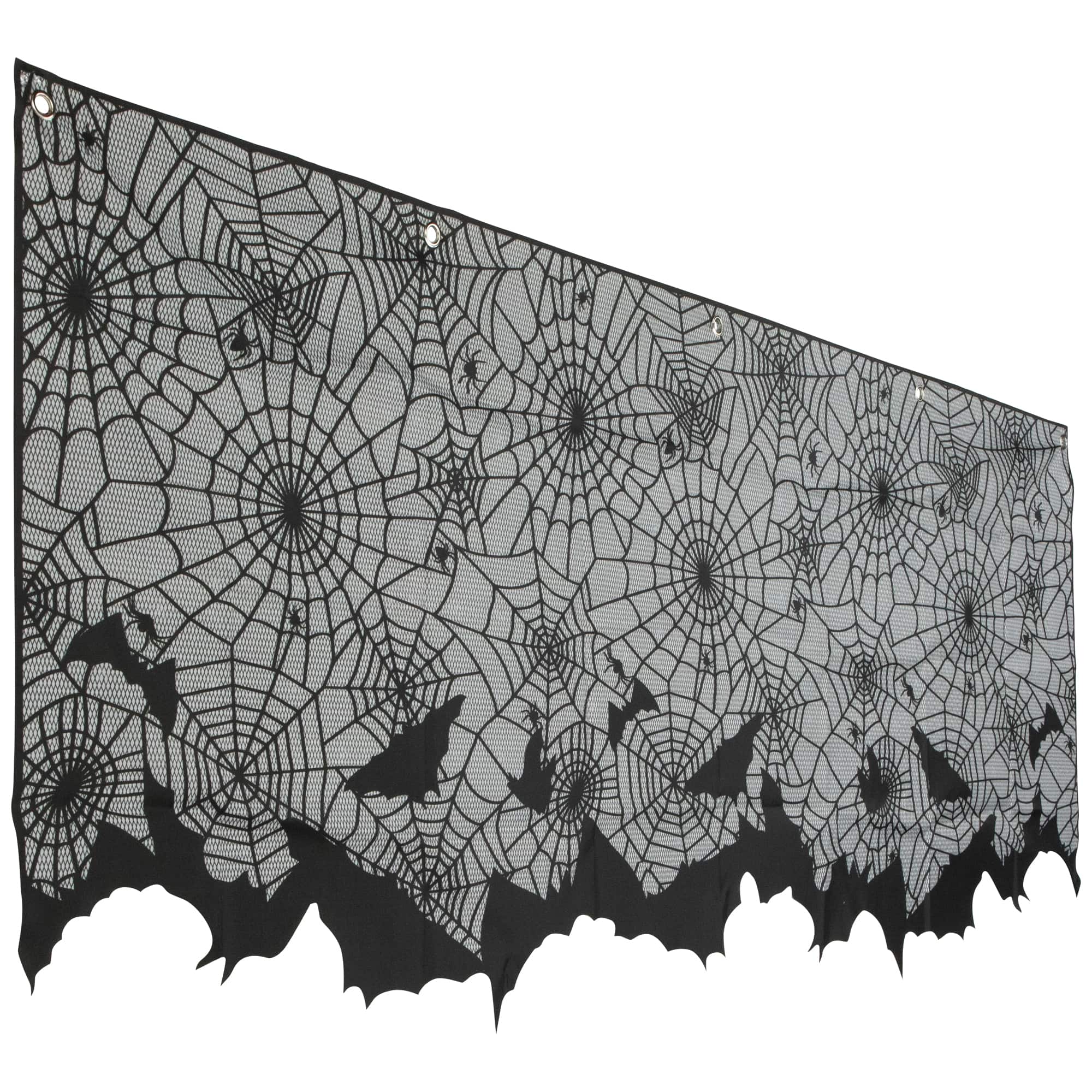 Spider Webs and Bats Halloween Valance Decoration - 5.25'